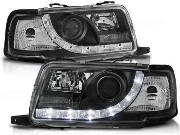 LED Tagfahrlicht Design Scheinwerfer für Audi 80 B4 91-96 schwarz